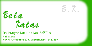 bela kalas business card